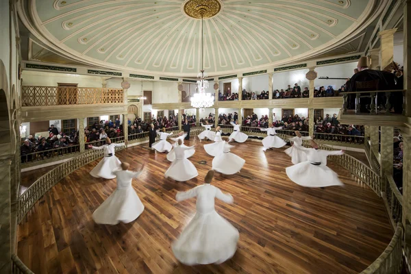 SEMA ceremonii w Yenikapi Mevlevihanesi, Istanbul, Turcja Zdjęcie Stockowe