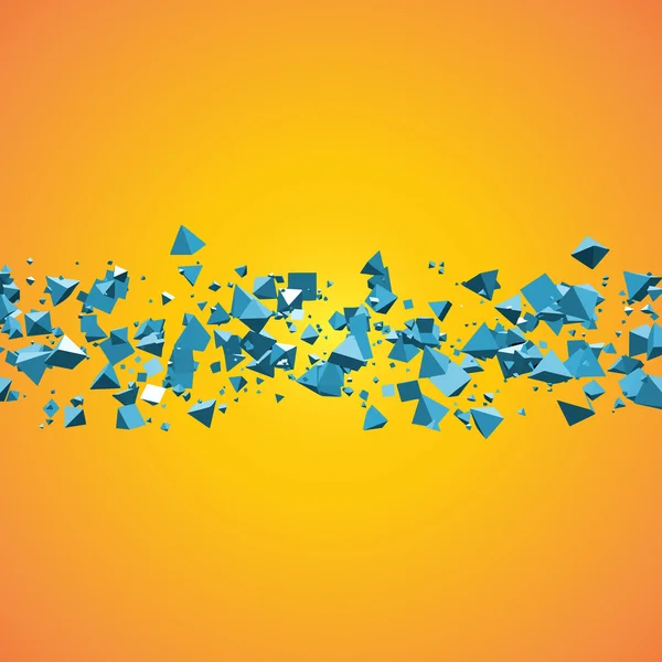 Uçan piramitlerin parlak mavi alanı metin kopyalanmış geometrik soyut arkaplan