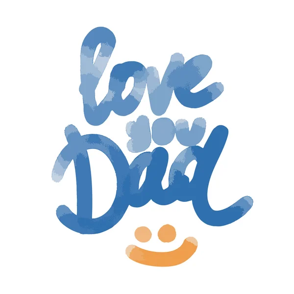 Kocham Cię tato napis. Z życzeniami dzień ojców. Ilustracja wektorowa Eps10 — Wektor stockowy