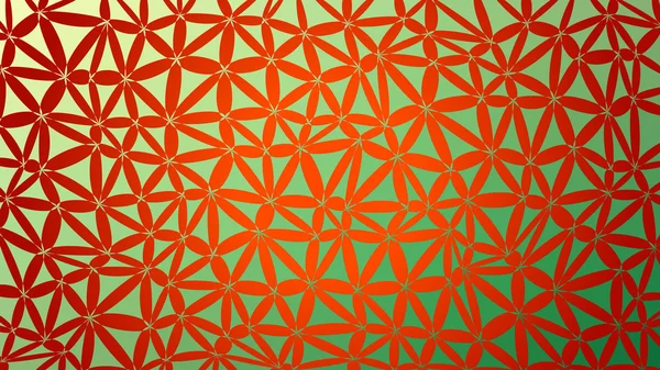 Gradient vectoriel vert et rouge abstrait lowploly de nombreux triangles arrière-plan pour une utilisation dans la conception — Image vectorielle