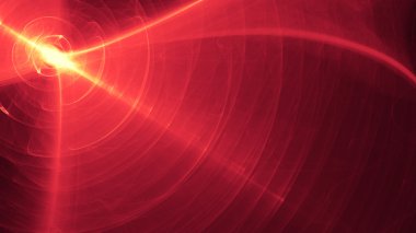 koyu arka plan boşluk evren üzerinde parlayan kırmızı eğri çizgiler. İllüstrasyon.