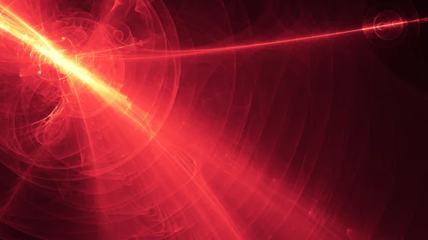 Glödande rött böjda linjer över mörka abstrakt bakgrund utrymme universum. Illustration. — Stockfoto