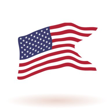 Amerika Birleşik Devletleri dalgalanan bir bayrak Illustration. Bağımsızlık günü