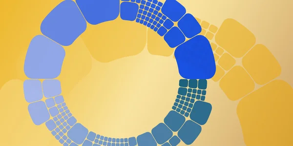 Kare mavi turuncu dairesel degrade geometrik soyut arka plan