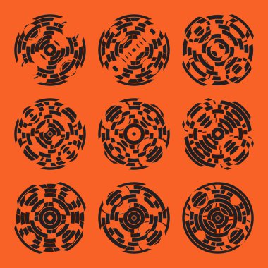 Soyut hightech collection 9 radarlar, teknoloji daire arka plan dizi. EPS 10