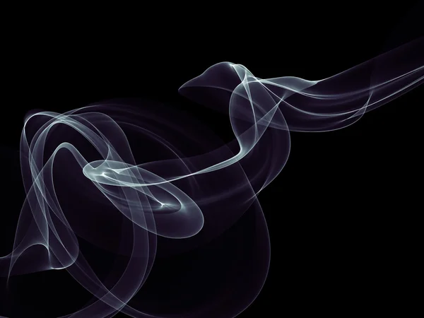 Абстрактний білий шовковий дим над чорним тлом з копіспасом — стокове фото