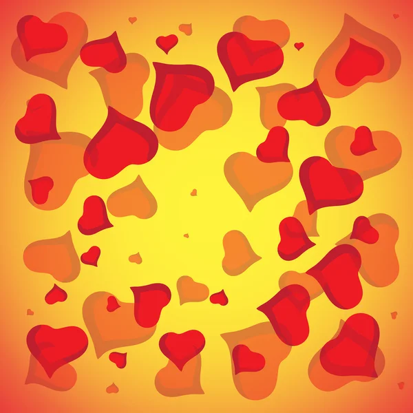 Абстрактний векторний любовний фон, повний сердець. День Святого Валентина рамка для картки з копійкою — стоковий вектор