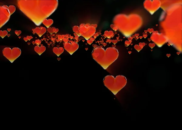 Хмара червоних сердець ізольована на темному тлі. Геометричний рваний трикутний низькополістичний стиль графічної 3d рендерингової ілюстрації. Растровий багатокутний дизайн для вашого бізнесу — стокове фото
