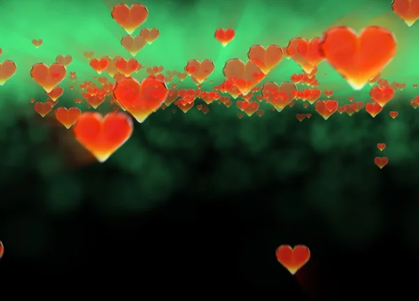 Красные драгоценные камни сердца изолированы на темном фоне. Геометрическая смятая треугольная низкопольная графическая 3D-иллюстрация. Растровый полигональный дизайн для Вашего бизнеса — стоковое фото