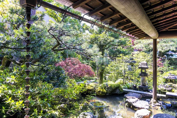 The small garden of Nomura samurai family residence in Kanazawa, Japan — Stock Photo, Image