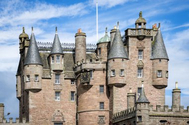 Glamis Castle, İskoçya'nın görünümü