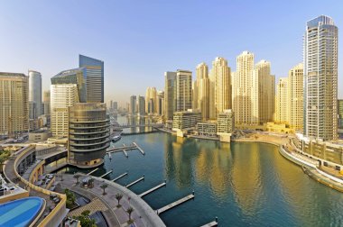 Dubai, Birleşik Arap Emirlikleri Dubai Yat Limanı bölgesinin görünümü