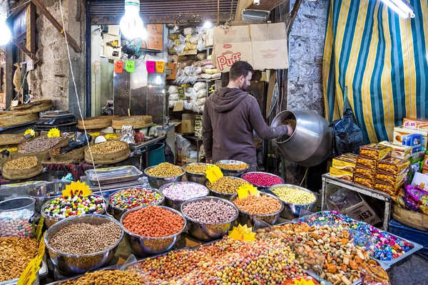 Souq trh v centru Ammánu, Jordan — Stock fotografie