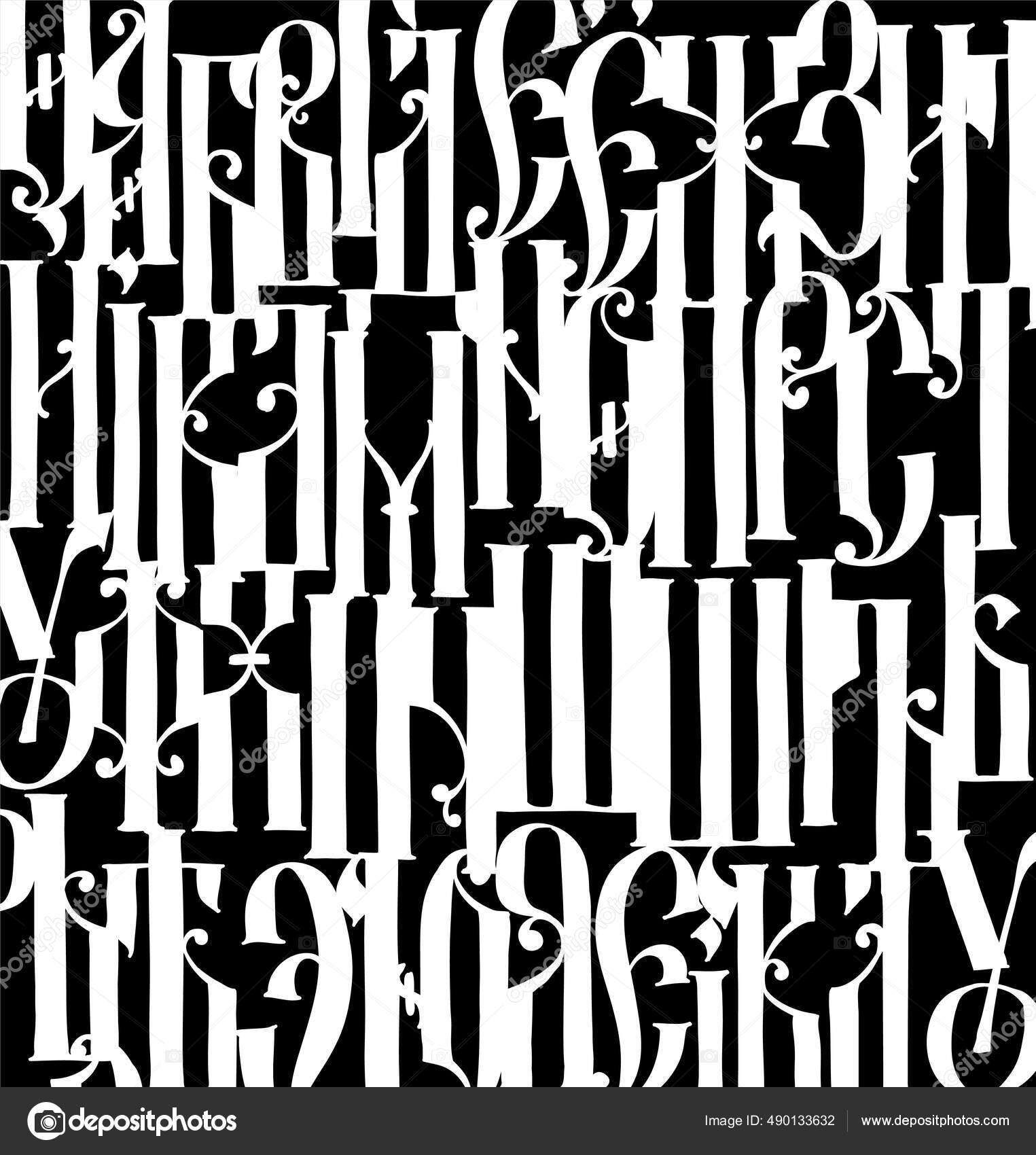 Muster Aus Der Altrussischen Schrift Vektor Kyrillische Weiße Buchstaben  Auf Stock-Vektorgrafik von ©aemebius@mail.ru 490133632
