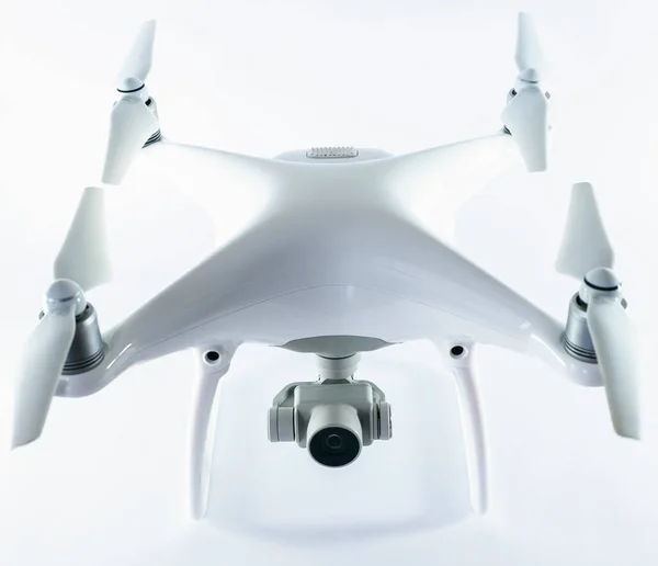 White Drone Isolated White Background — Stock Photo, Image