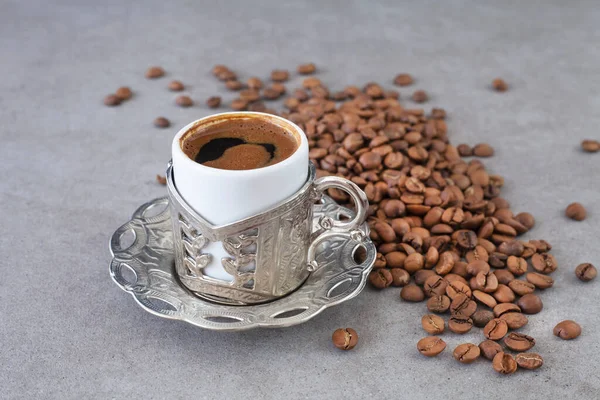 Traditional turkish coffee concept. Coffee background.