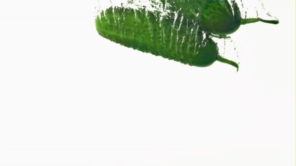 黄瓜在水下的运动非常缓慢,有气泡.用1000 fps的高速相机拍摄. — 图库视频影像