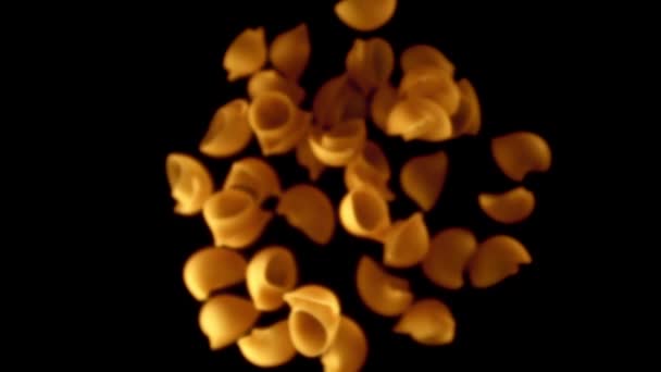 Super slow motion för att återhämta pastan torr. Inspelning på en höghastighetskamera vid 1000 fps. — Stockvideo