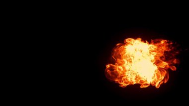 Siyah arka planda parlak ateş dilleri. 1000 fps 'de yüksek hızlı bir kamerayla çekildi. Yüksek kaliteli FullHD görüntüler