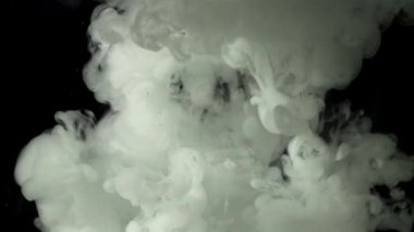 Siyah arka planda beyaz mürekkep. 1000 fps 'de yüksek hızlı bir kamerayla çekildi. Yüksek kaliteli FullHD görüntüler