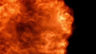 Siyah arka planda yangın ve alevler. 1000 fps 'de yüksek hızlı bir kamerayla çekildi. Yüksek kaliteli FullHD görüntüler