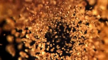 Chia tohumları uçar ve düşer. 1000 fps 'de yüksek hızlı bir kamerayla çekildi. Yüksek kaliteli FullHD görüntüler