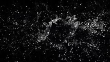 Bir damla su. 1000 fps 'de yüksek hızlı bir kamerayla çekildi. Yüksek kaliteli FullHD görüntüler