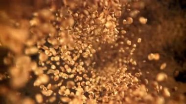 Chia tohumları uçar ve düşer. 1000 fps 'de yüksek hızlı bir kamerayla çekildi. Yüksek kaliteli FullHD görüntüler