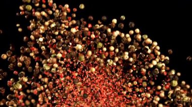 Süper yavaş çekimde biber. 1000 fps 'de yüksek hızlı bir kamerayla çekildi. Yüksek kaliteli FullHD görüntüler