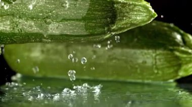 Süper yavaş çekimde kabak. 1000 fps 'de yüksek hızlı bir kamerayla çekildi. Yüksek kaliteli FullHD görüntüler