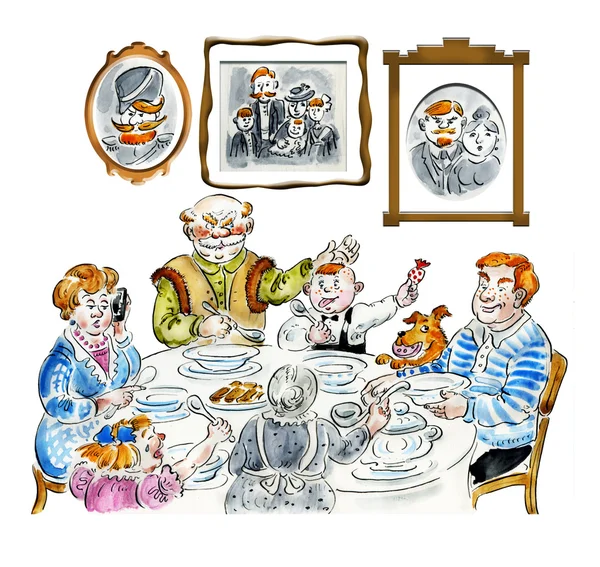 Family dinner table — Stock Photo, Image