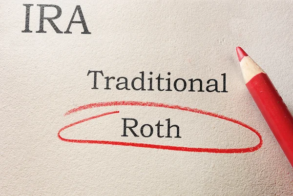 Roth IRA circled — Stock Photo, Image