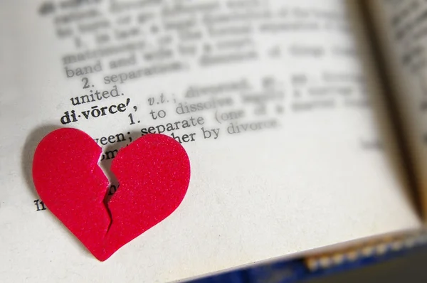 Definição de divórcio coração — Fotografia de Stock