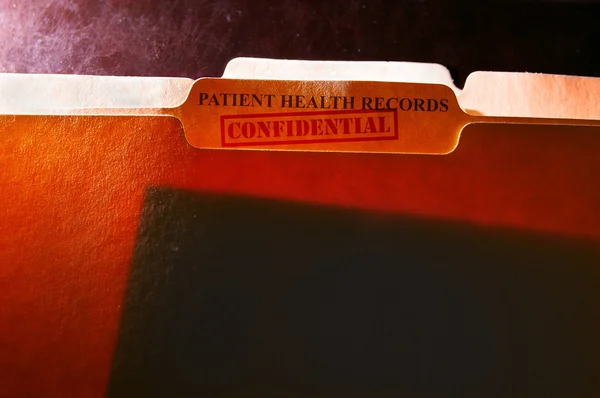 Confidential health records folders — Stock Photo, Image