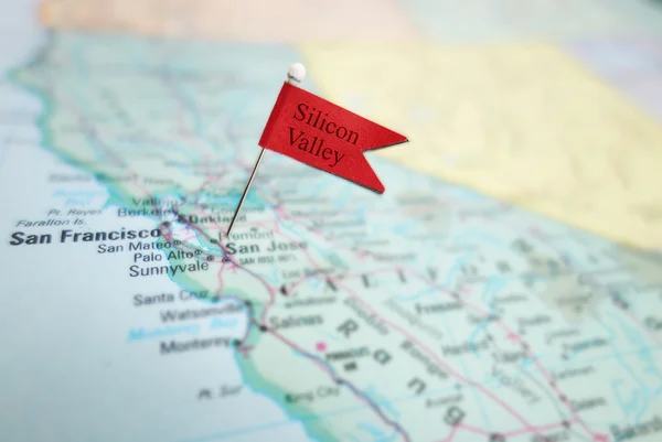 Silicon Valley pin flag — Stock Photo, Image