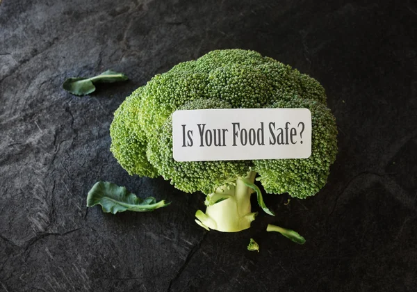 Broccoli safety label — Stock Photo, Image