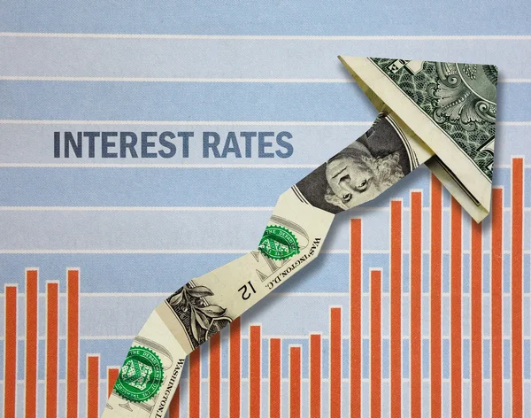 Повышение процентных ставок — стоковое фото