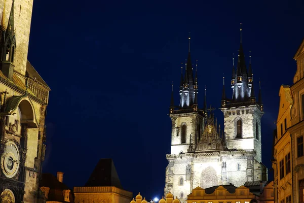 Praça Cidade Velha Praga República Checa Entardecer — Fotografia de Stock