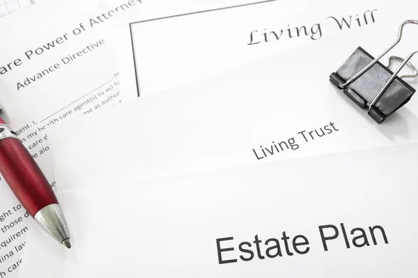 Documenti Pianificazione Immobiliare Living Trust Living Healthcare Procura — Foto Stock