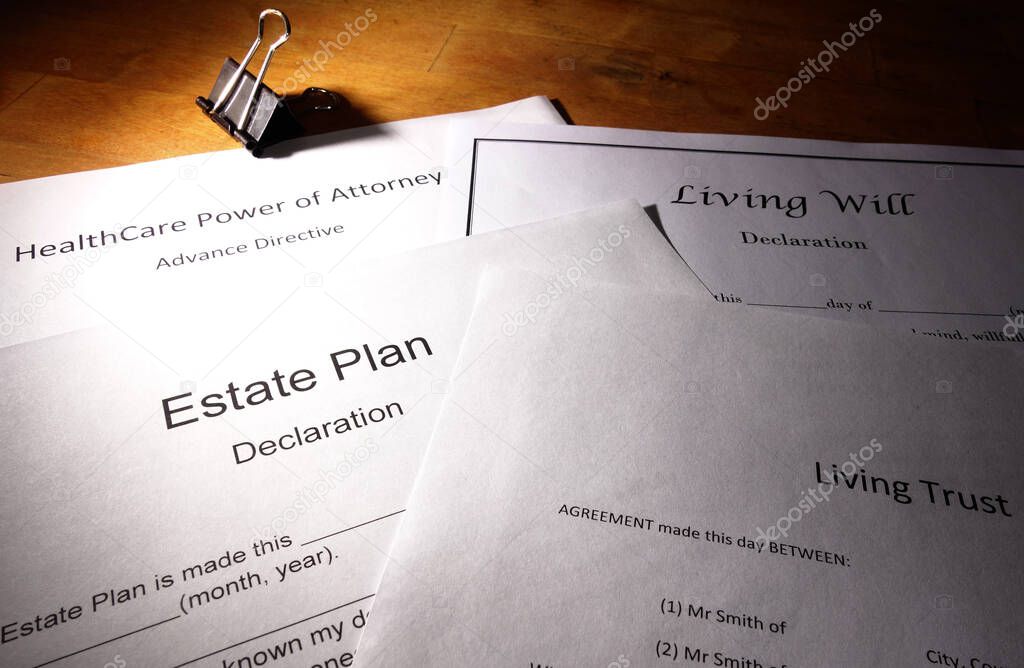 Estate planning documents : Living Trust, Living Will, Healthcare Power of Attorney                               