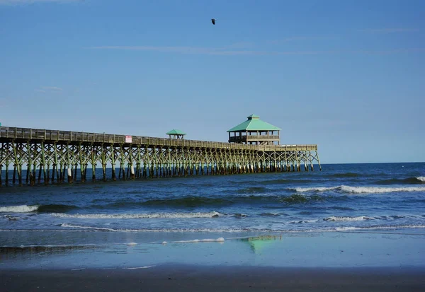 Folly Beach Pier Près Charleston Caroline Sud — Photo