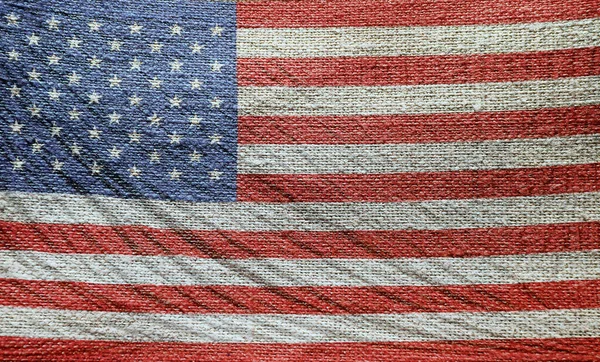 Gewebe Oder Gestickte Stoffmuster Amerikanische Flagge — Stockfoto