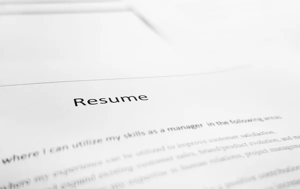 Resume — Stock Photo, Image