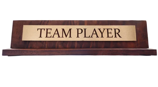 Equipo jugador nombre placa — Foto de Stock