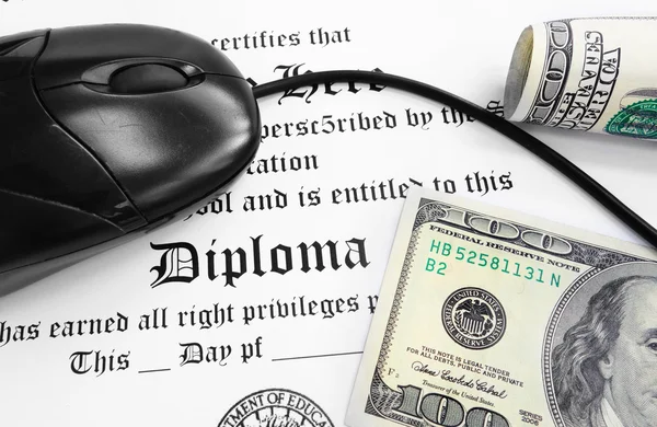 Diploma cash — Stock Photo, Image