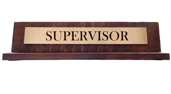 Supervisor name plate — Stock Photo, Image