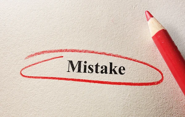 Red circle mistake — Stock Photo, Image