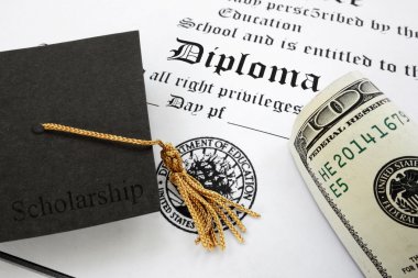 diploma and cash clipart