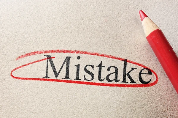 Red circle mistake — Stock Photo, Image