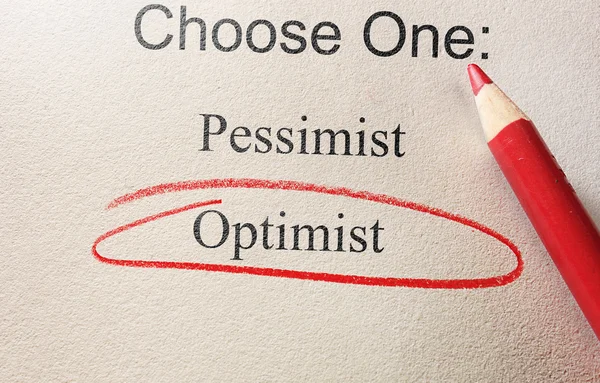 楽観主義者の赤いサークル — ストック写真